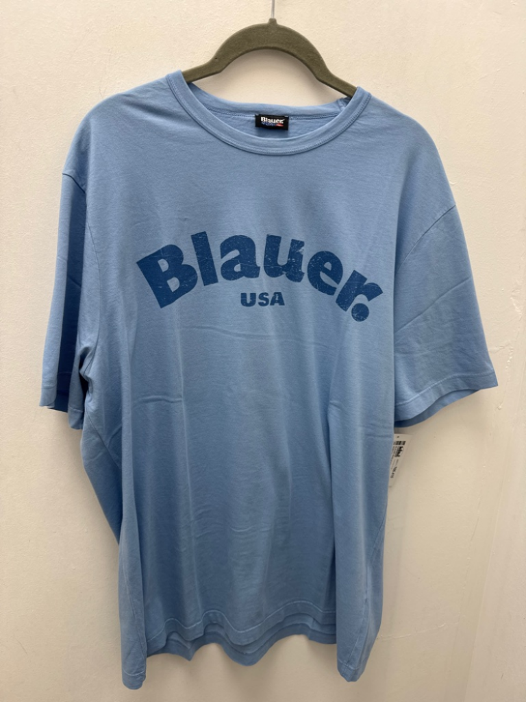 Mercatopoli Blauer Maglia Maglia Man Corta Scritta Uomo Xl