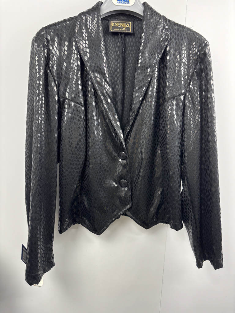 Mercatopoli Blazer Nero con Lavorazione Rombi Gomma By Ksenija Tg M Donna