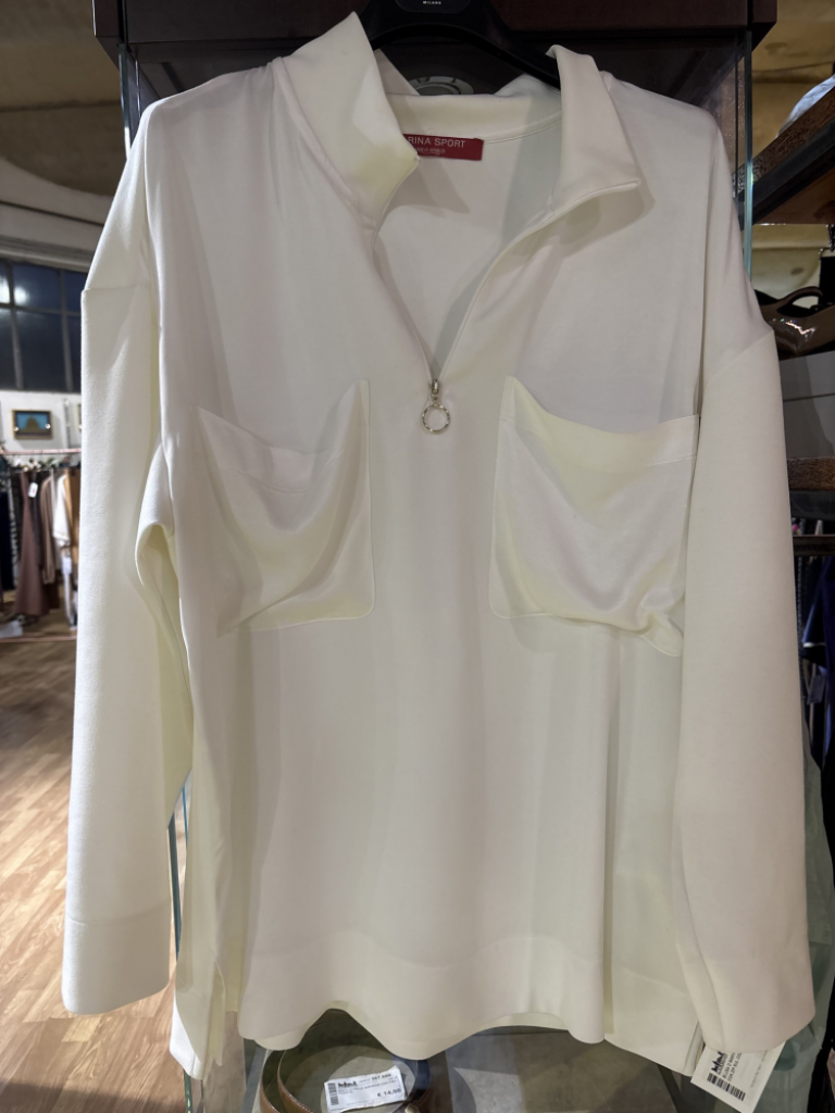 Mercatopoli BLUSA D MARINA RINALDI BIANCA CON ZIP SUL COLLO TG.44