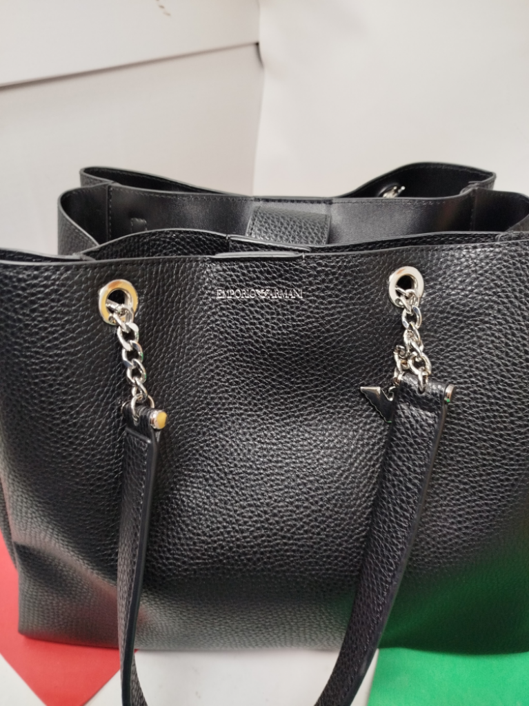 Mercatopoli Borsa Nera Emporio Armani Con Lievi Difetti Parte Superiore Prezzo Speciale