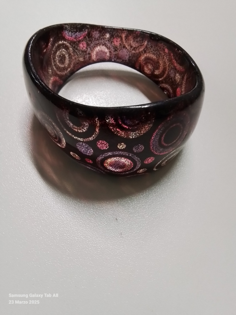 Mercatopoli Braccialetto Rigido Bordeaux Brillantini