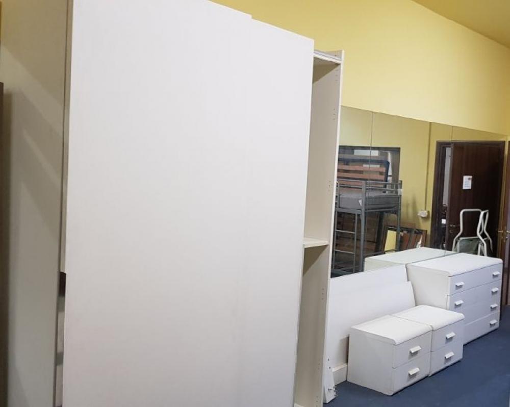 Mercatopoli Camera Armadio Scorrevole Letto Matrimoniale Comò 2 Comodini Bianco