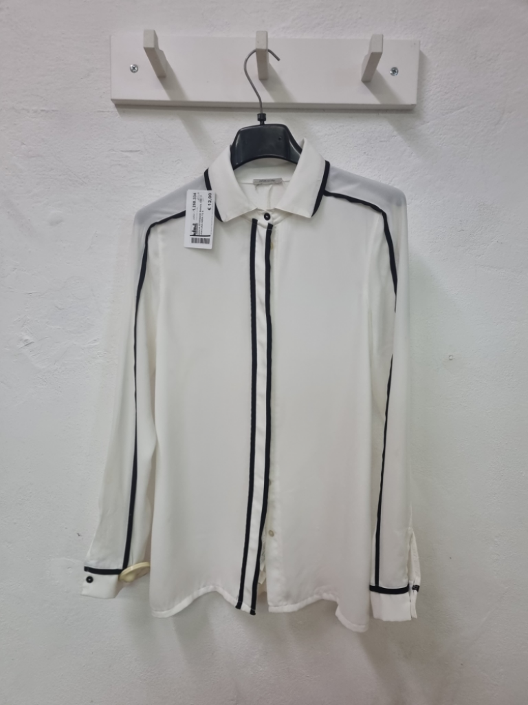 Mercatopoli Camicia Intimissimi Bianca Con Rifinitura Nera Tg S