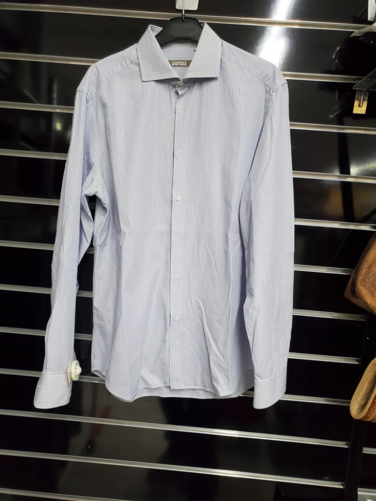 Mercatopoli Camicia U Rigata Azzurra Andrea Fenzi M
