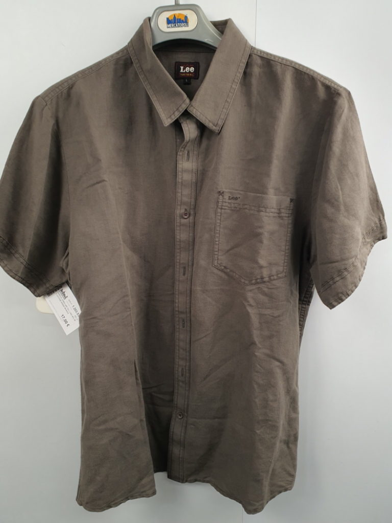 Mercatopoli Camicia Uomo Lee Tg L Lino 45% 55 % Cotone Mezza Manica