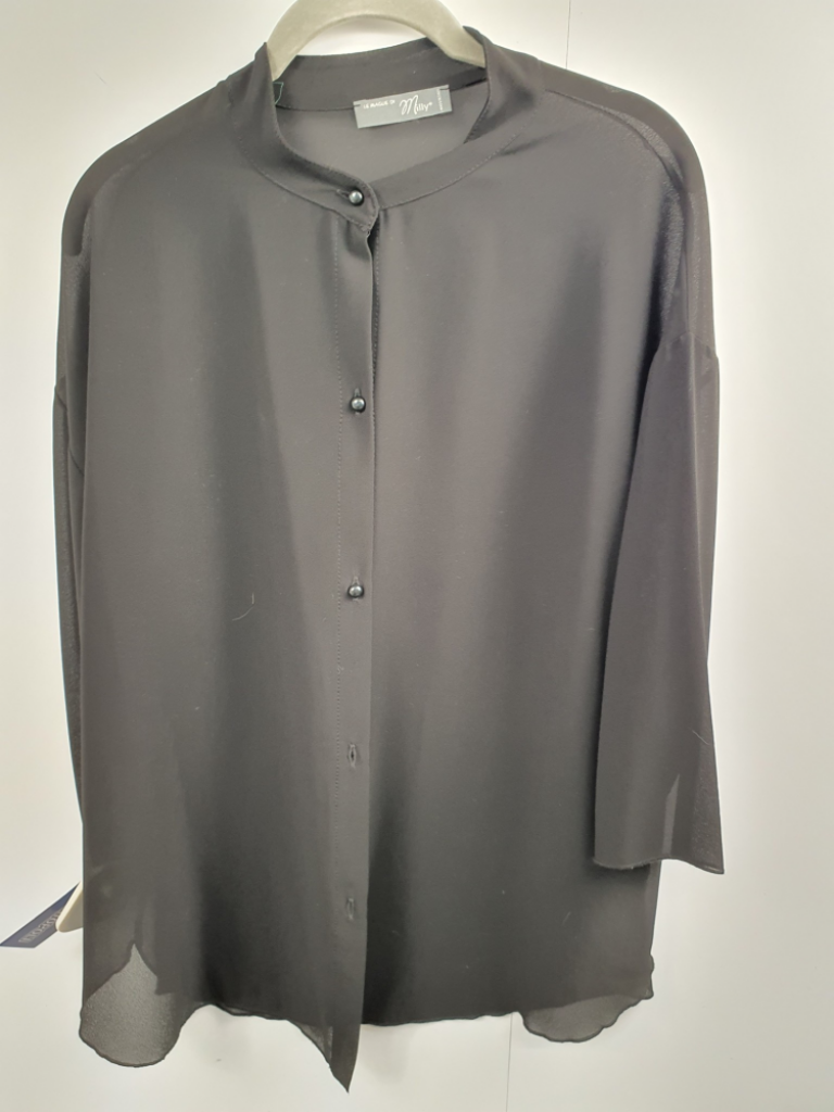 Mercatopoli Camicia Voile Nera Donna Tg 46 L Le Mague Di Milli Poliestere