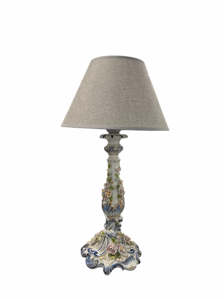 Mercatopoli Capodimonte Lampada Da Tavola Roselline