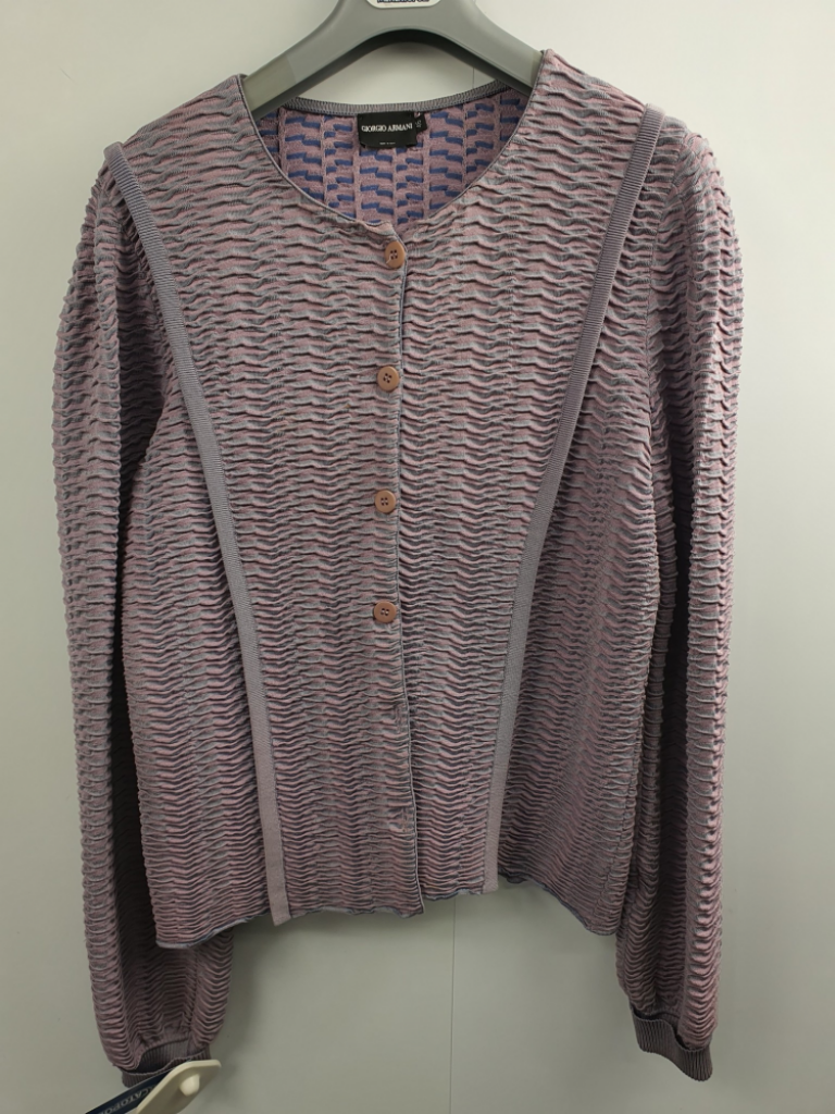 Mercatopoli Cardigan Donna Giorgio Armani Glicine Tg 46 Viscosa Cotone