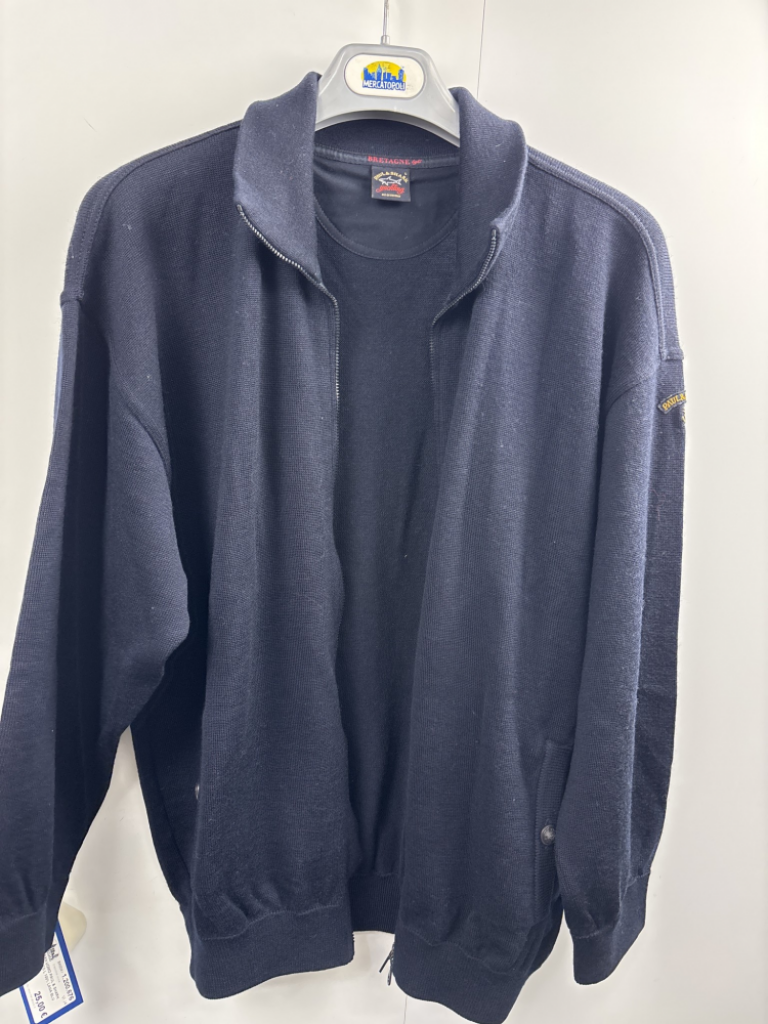 Mercatopoli Cardigan Uomo Paul & Shark Yachting Tg L 100% Lana Blu Marina