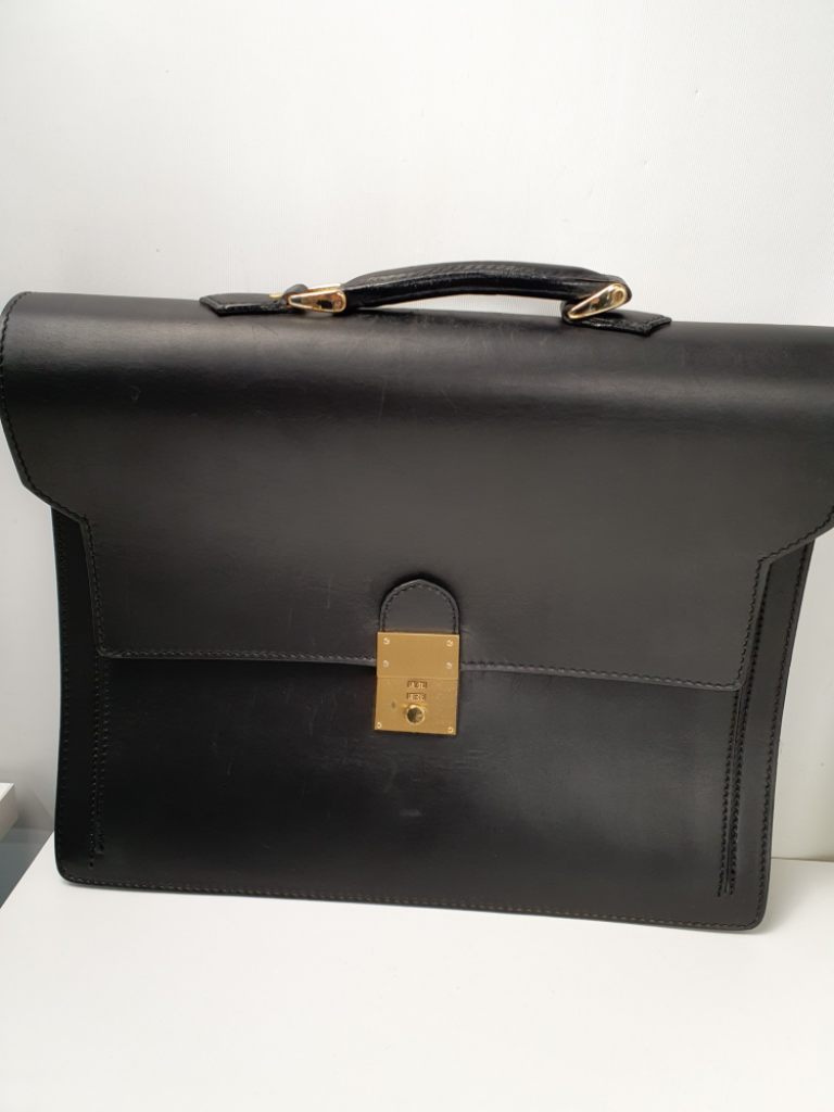 Mercatopoli Cartella Cuoio Da Ufficio Nera Real Casa Savoia Cavalli Altorilievo E Metalleria Ottone