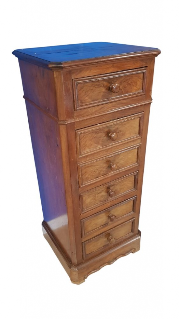 Mercatopoli Cassettiera Comodino Stile Francese Vintage Prima Metà '900 4Cassetti +Ribaltina 41x38 H95