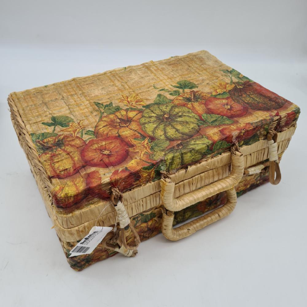 Mercatopoli CESTINO PICNIC VALIGETTA DIPINTO 30X20X12CM