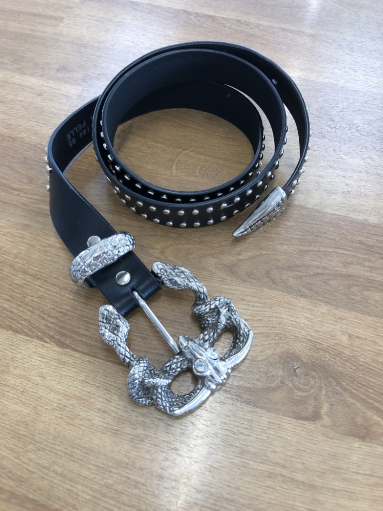 Mercatopoli Cintura Pelle Con Fibbia Metallo Particolare