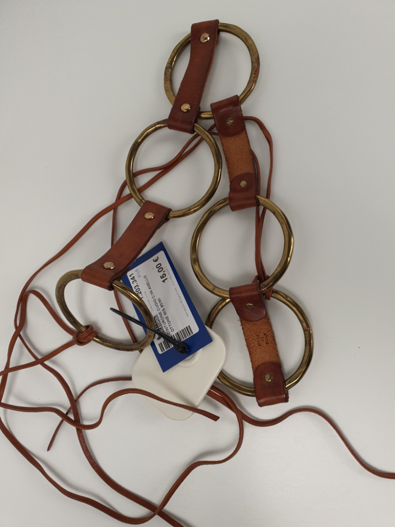 Mercatopoli Cinturone Cuoio Con Anello Ottone Mis 85/90