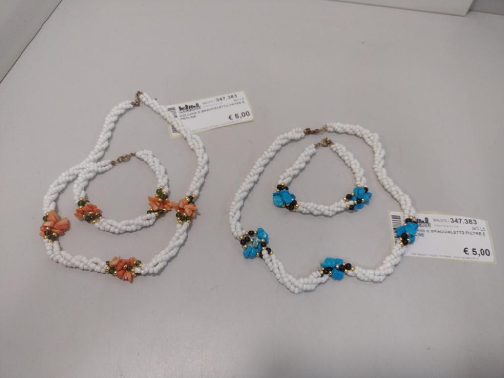 Mercatopoli Collana E Braccialetto Pietre E Perline