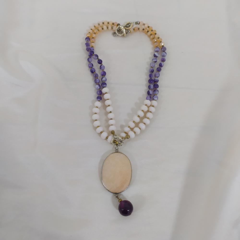 Mercatopoli Collana Pietre Miste Sintetiche/Ametista Con Ciondolo