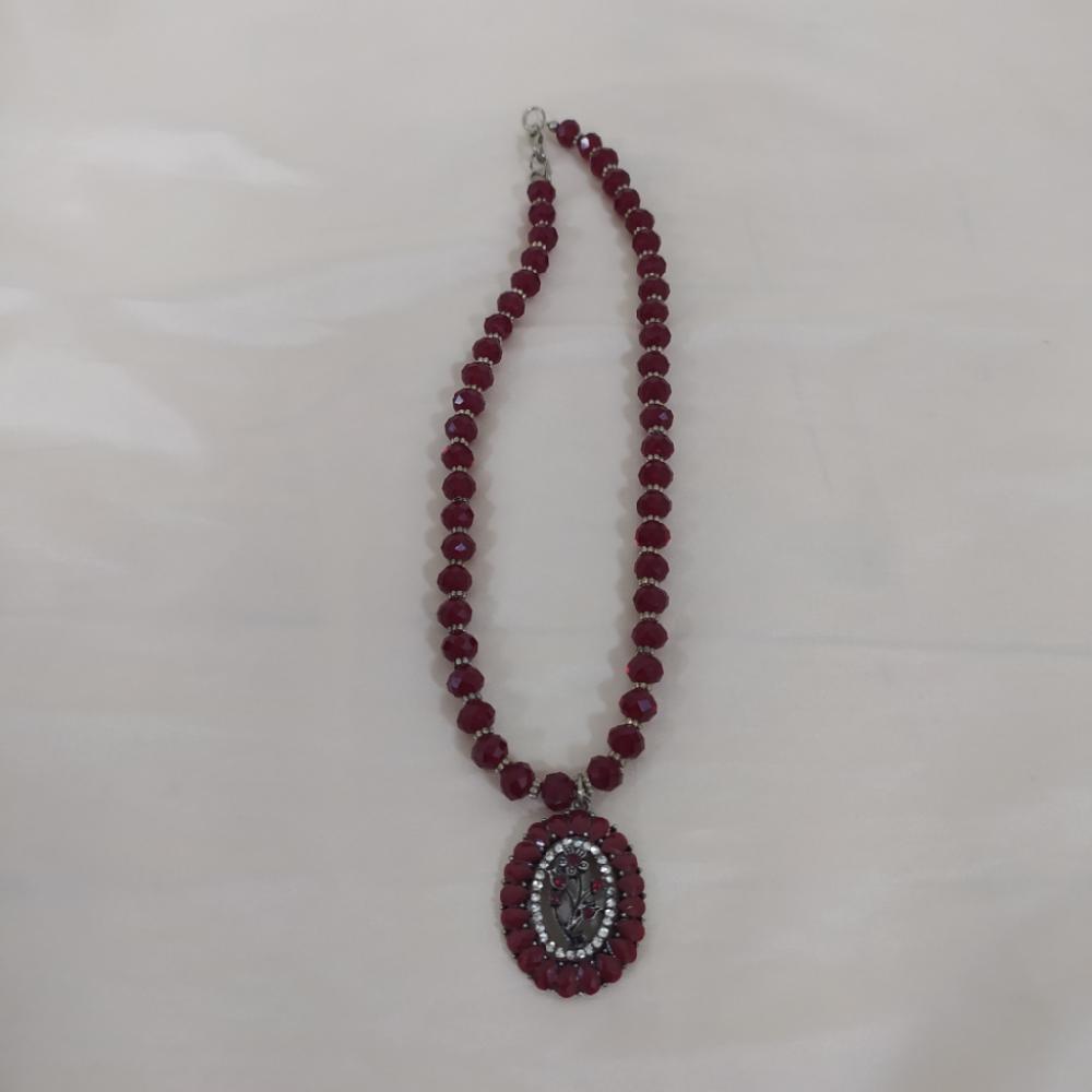 Mercatopoli Collana Pietre Sintetiche Vinaccia + Ciondolo