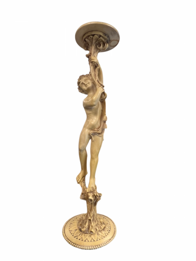 Mercatopoli Colonna Resina Putto Alta 86cm Diametro Base 26 Cm Diametro Base Superiore Diametro 22cm