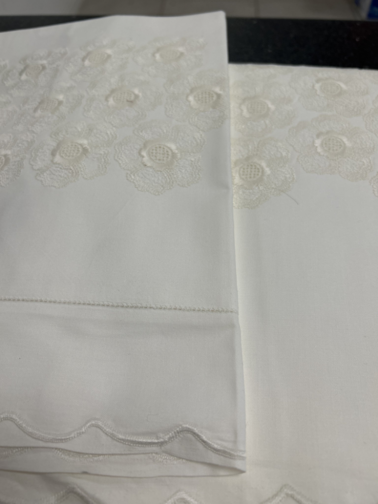 Mercatopoli Comlp Lenz Bianco Matrimoniale Smerlato Fiori Bia