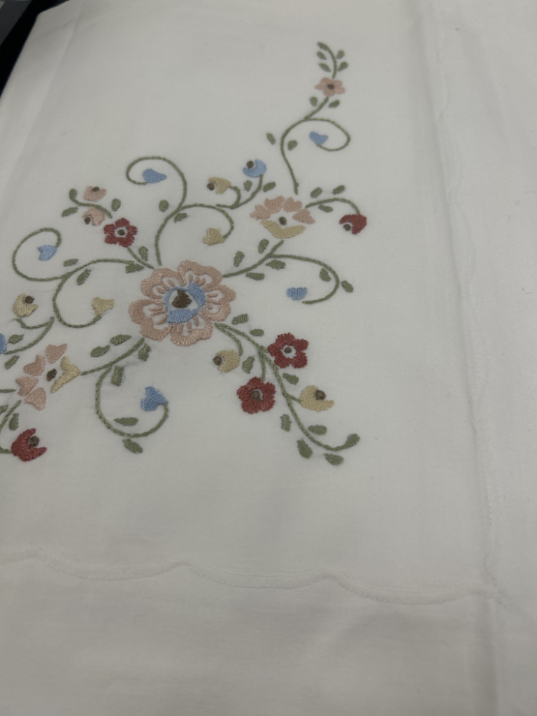 Mercatopoli Completo Lenzuola Matrimoniale Fiori Ricamat Con Federe