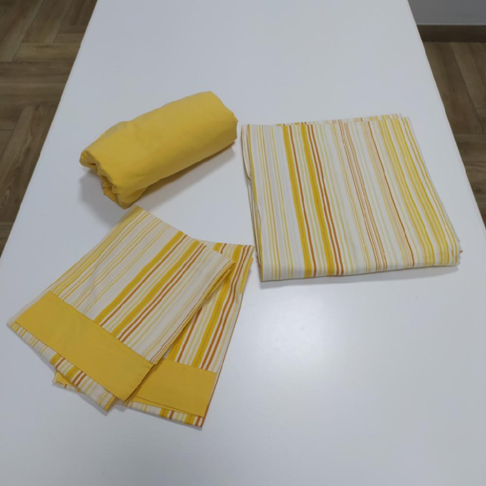 Mercatopoli Completo Matrimoniale Sotto Con Angoli Giallo/Arancio (4 pezzi)