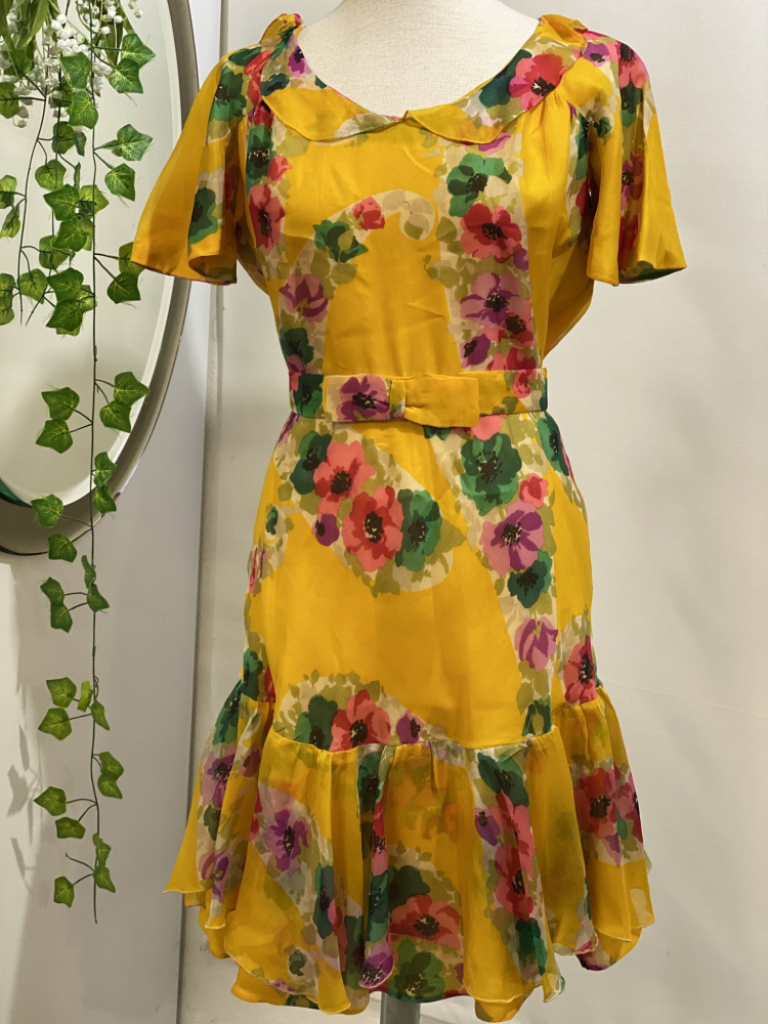 Mercatopoli CONFEZIONI ISA Firenze Vestito Giallo Floreale Donna Tg 44