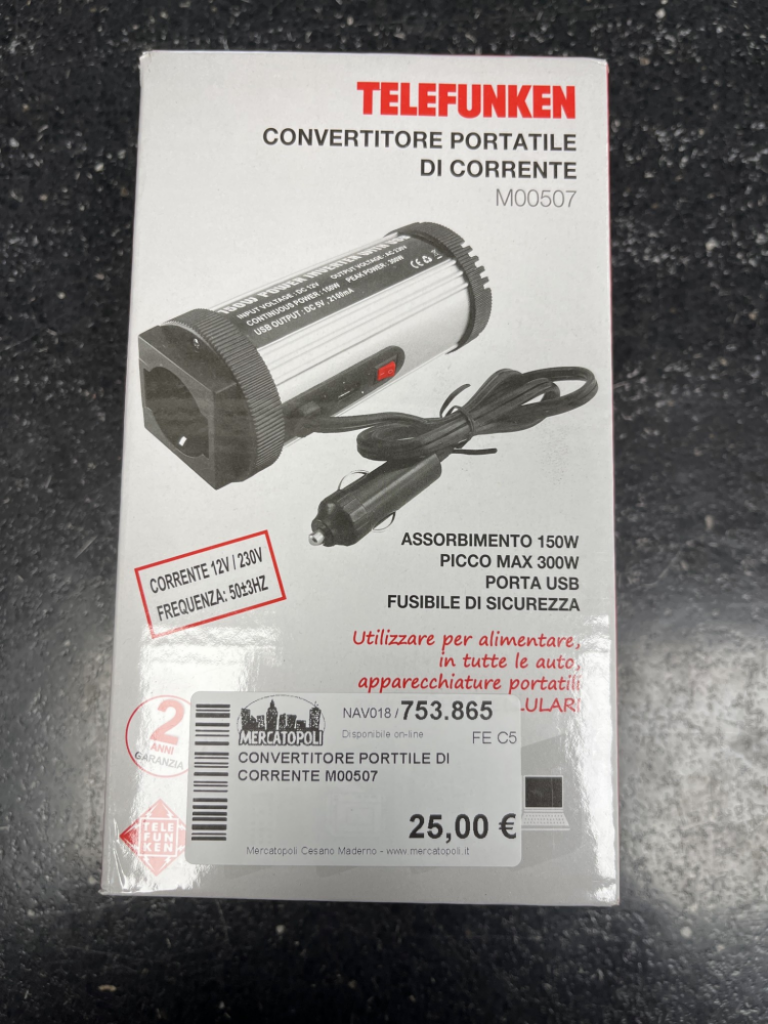 Mercatopoli CONVERTITORE PORTTILE DI CORRENTE M00507
