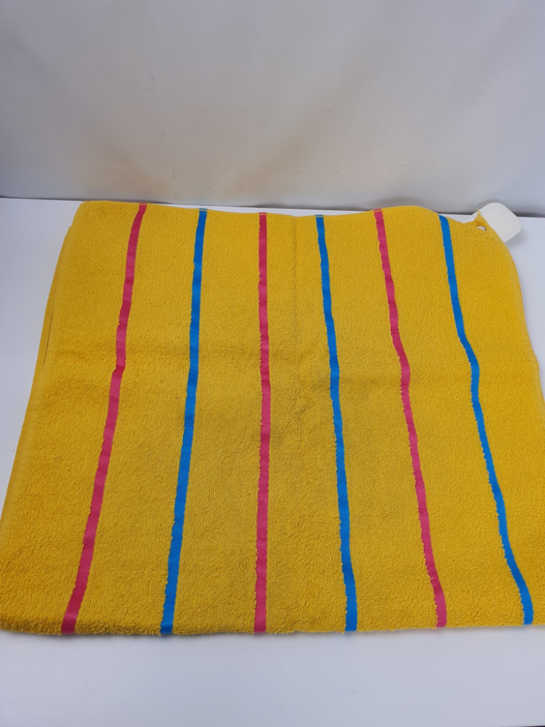 Mercatopoli Coppia Asciugamani In spugna Di Cotone Giallo A Righe Cm 55 X100