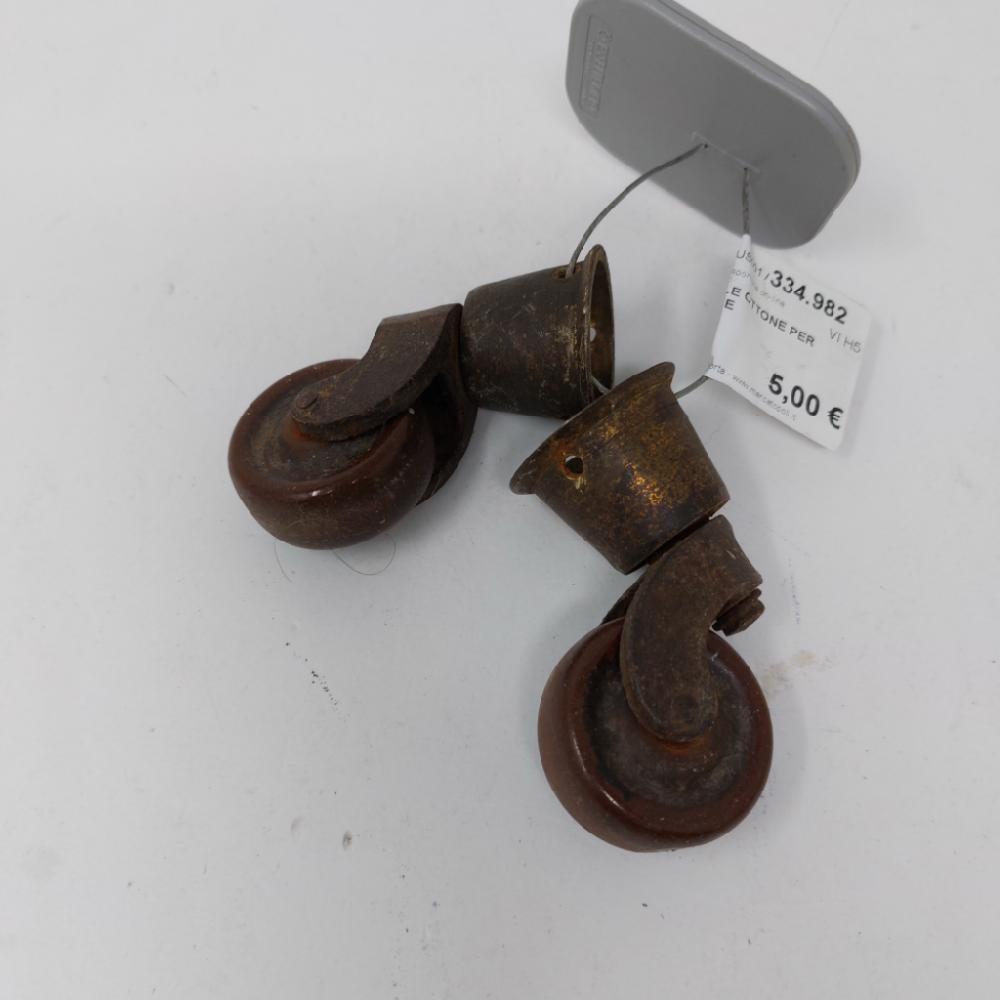 Mercatopoli Coppia Rotelle Ottone Per Mobile Vintage
