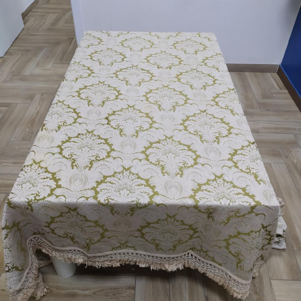 Mercatopoli Copriletto Matrimoniale Jacquard Vintage Beige/Verde (macchie del tempo)
