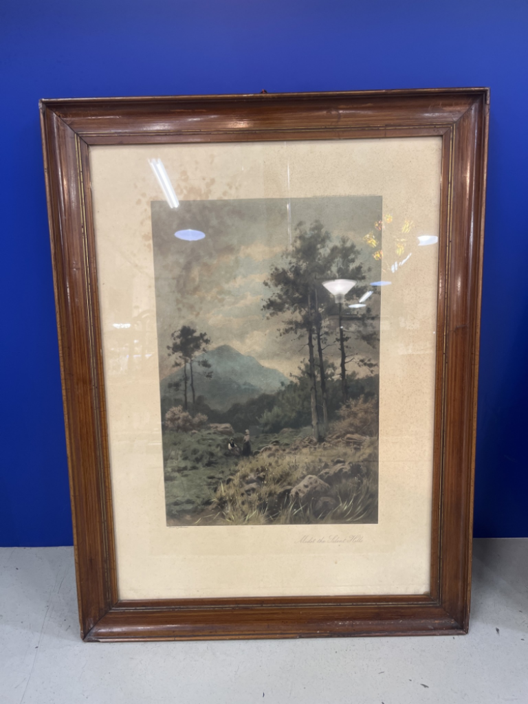 Mercatopoli Cornice Doppio Filetto Ottone Stampa Inglese 76x58 Cm