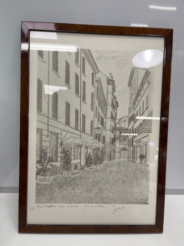 Mercatopoli Cornice Radica Lito 11/100 Albergo Al Cappello Rosso Bologna