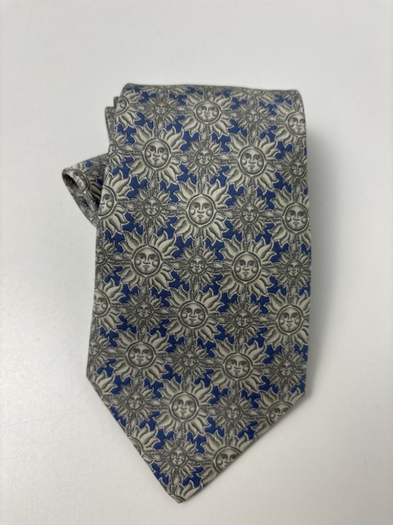 Mercatopoli Cravatta Hermès Seta Fantasia Soli Grigio/avio