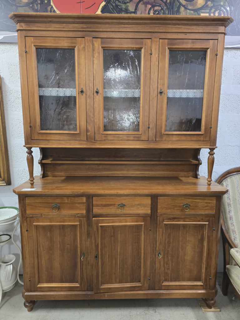 Mercatopoli Credenza 3 Vetrine Legno Artigianale H 224x160x50