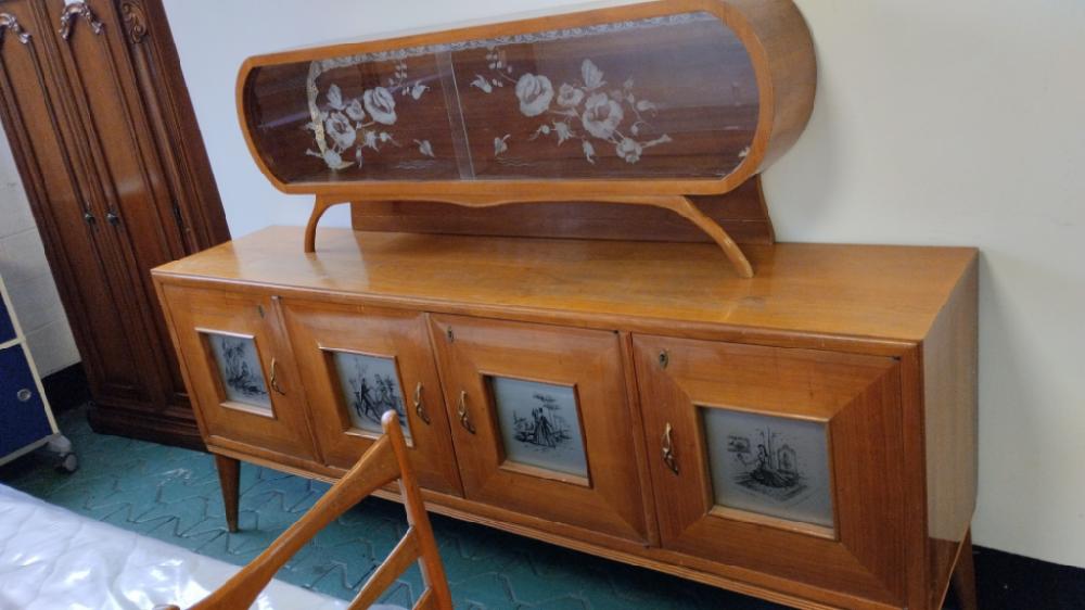 Mercatopoli Credenza Con Vetrinetta Vintage Anni 50