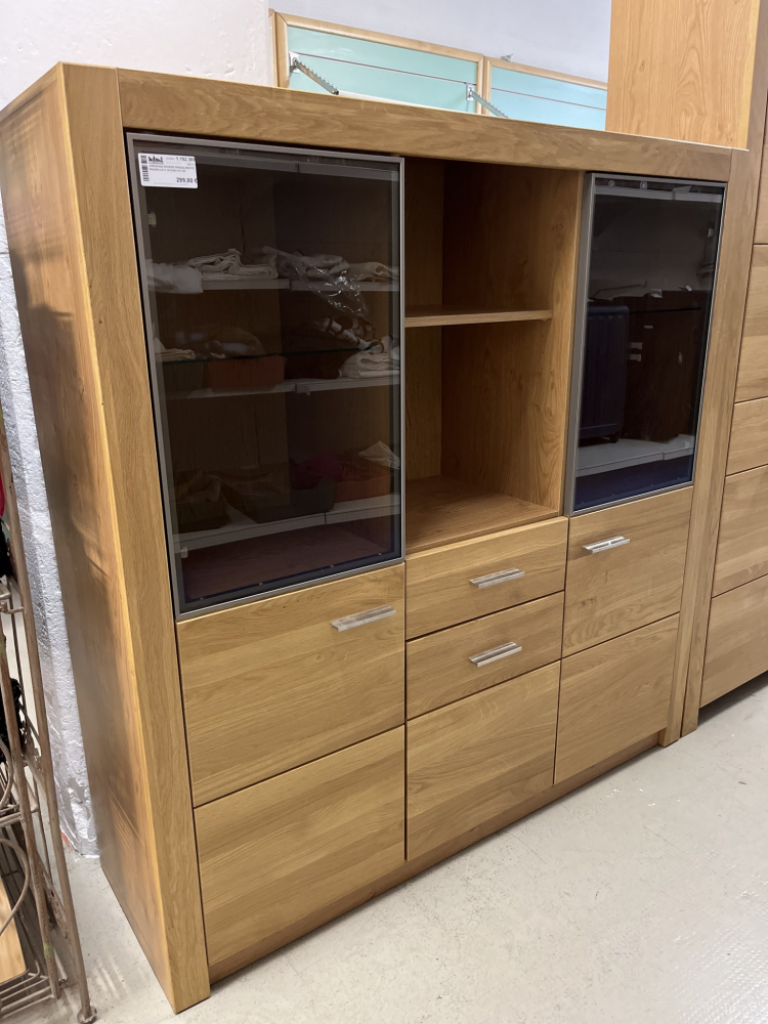 Mercatopoli Credenza Rovere Parzialmente Massello H 141x42x137 Cm