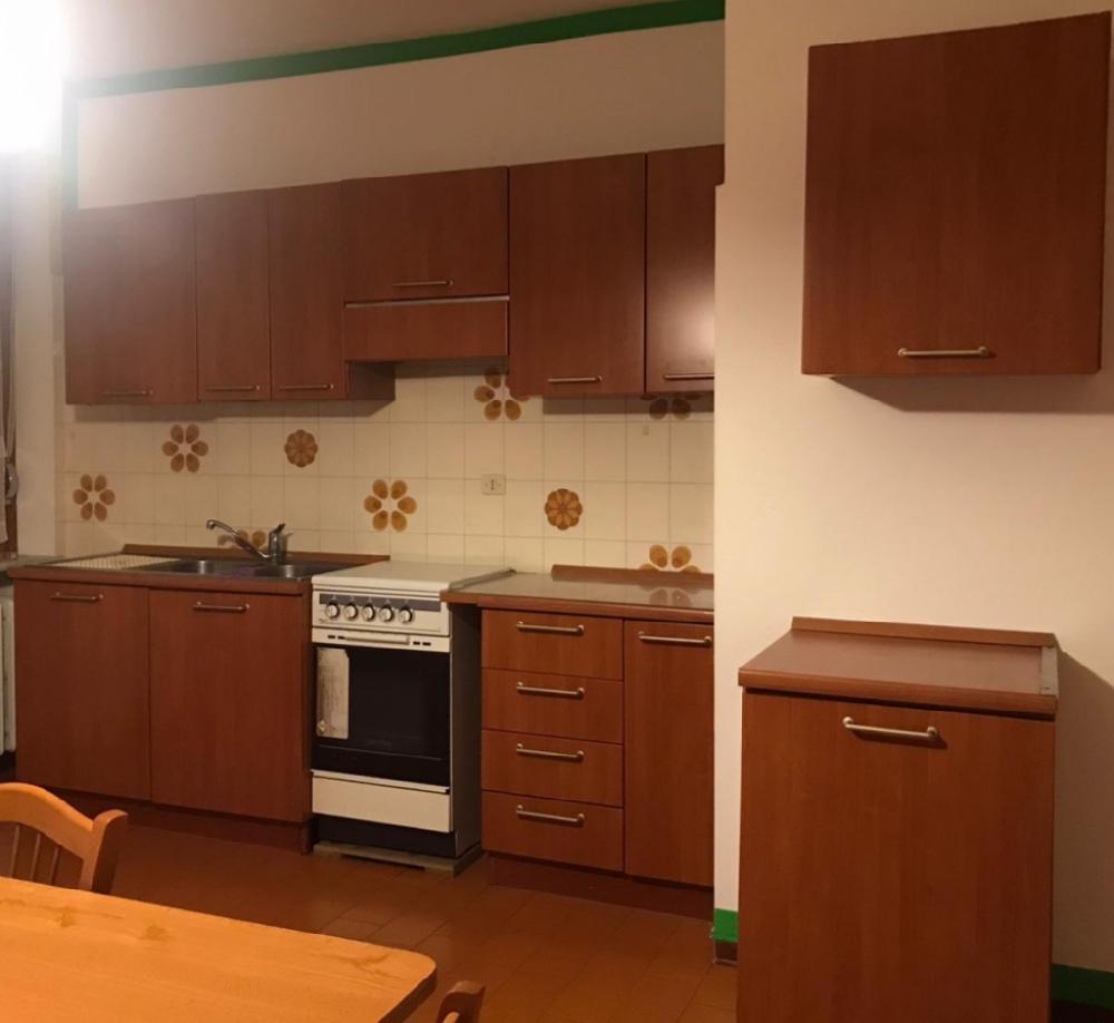 Mercatopoli Cucina Componibile Lungh 3.20 Marrrone Chiaro Maniglie Grigio Chiaro
