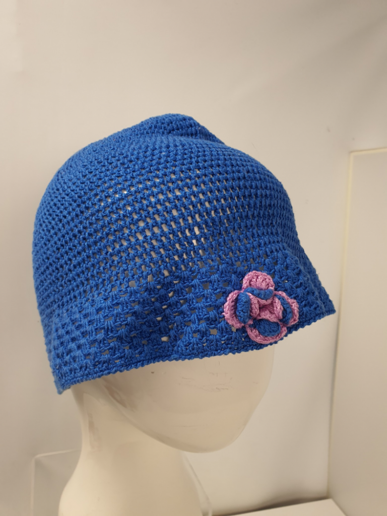 Mercatopoli Cuffia Azzurra Filo Di Cotone Fatta A Mano