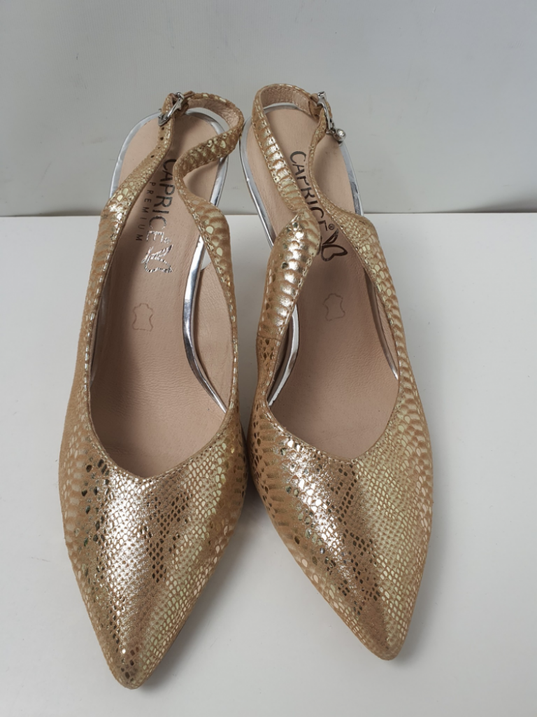 Mercatopoli Decolette Caprice Pelle Oro N 39 Tacco 9 Cm