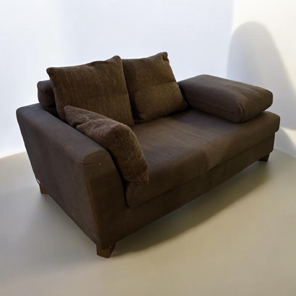 Mercatopoli DIVANO POLTRONE E SOFA' 2 POSTI TESSUTO MARRONE CON CUSCINO