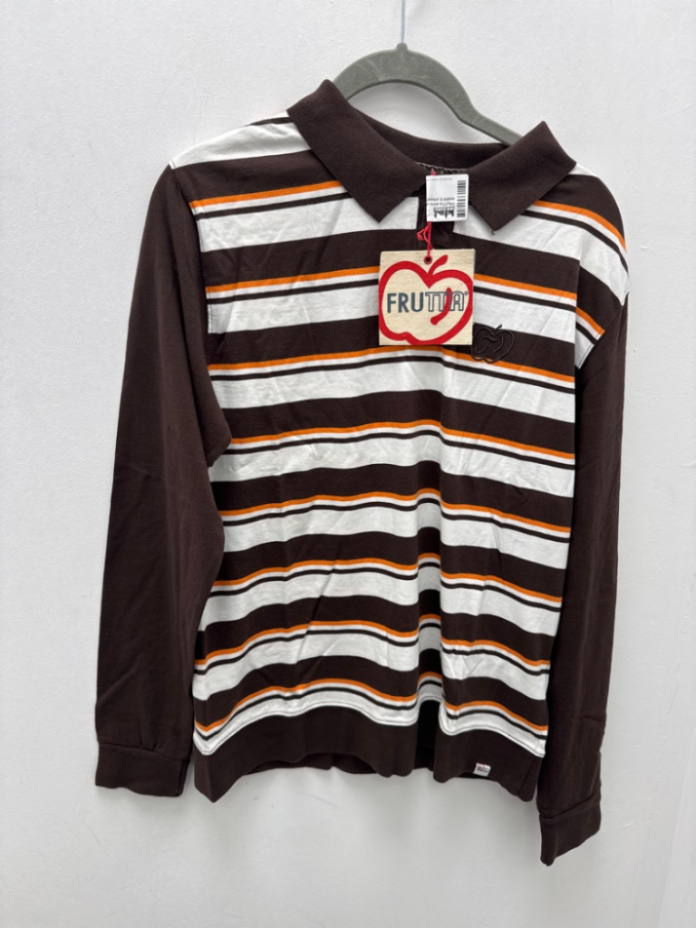 Mercatopoli Frutta Maglia Polo Bia Righe Marr E Arancio Uomo M