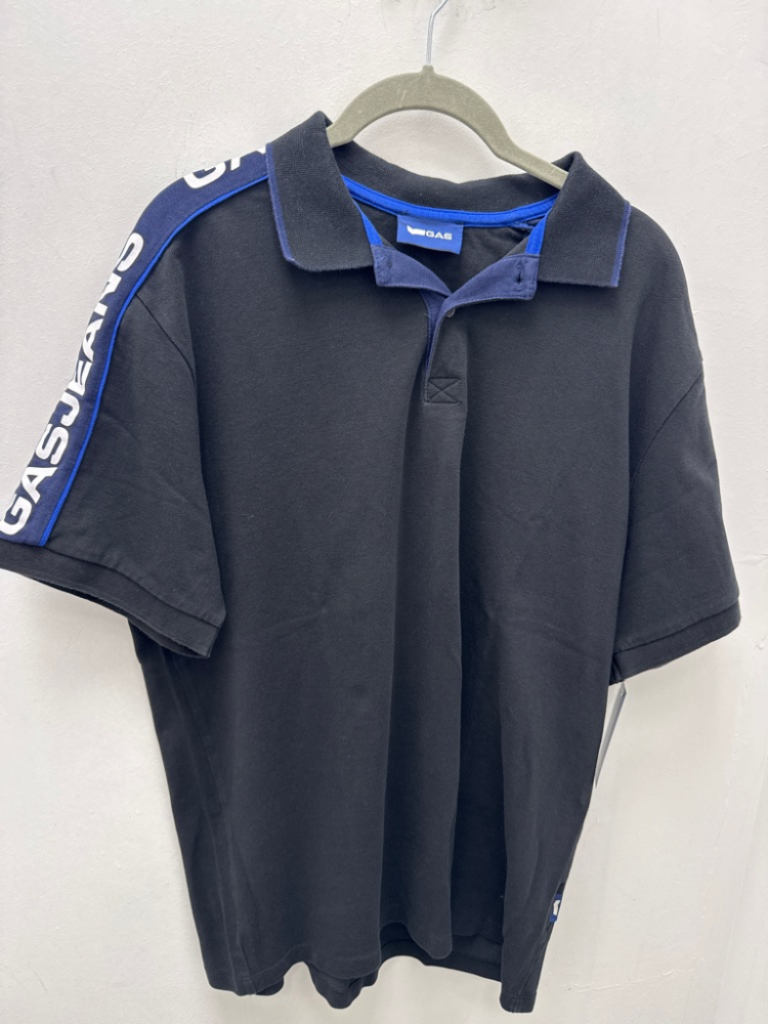 Mercatopoli Gas Maglia Polo Nera Scritta Spalle Uomo Xxl