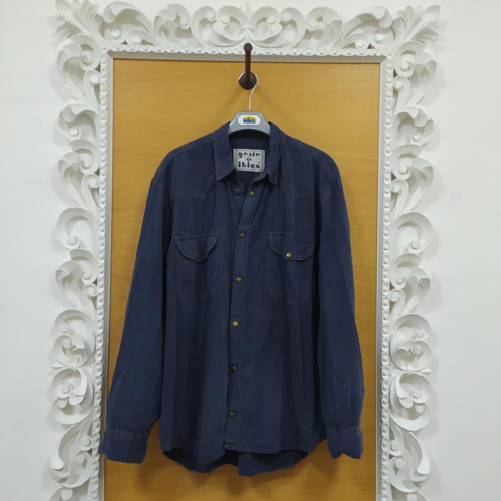 Mercatopoli Gente De Ibiza Camicia In Denim Blu Scuro Impunturata U/XL