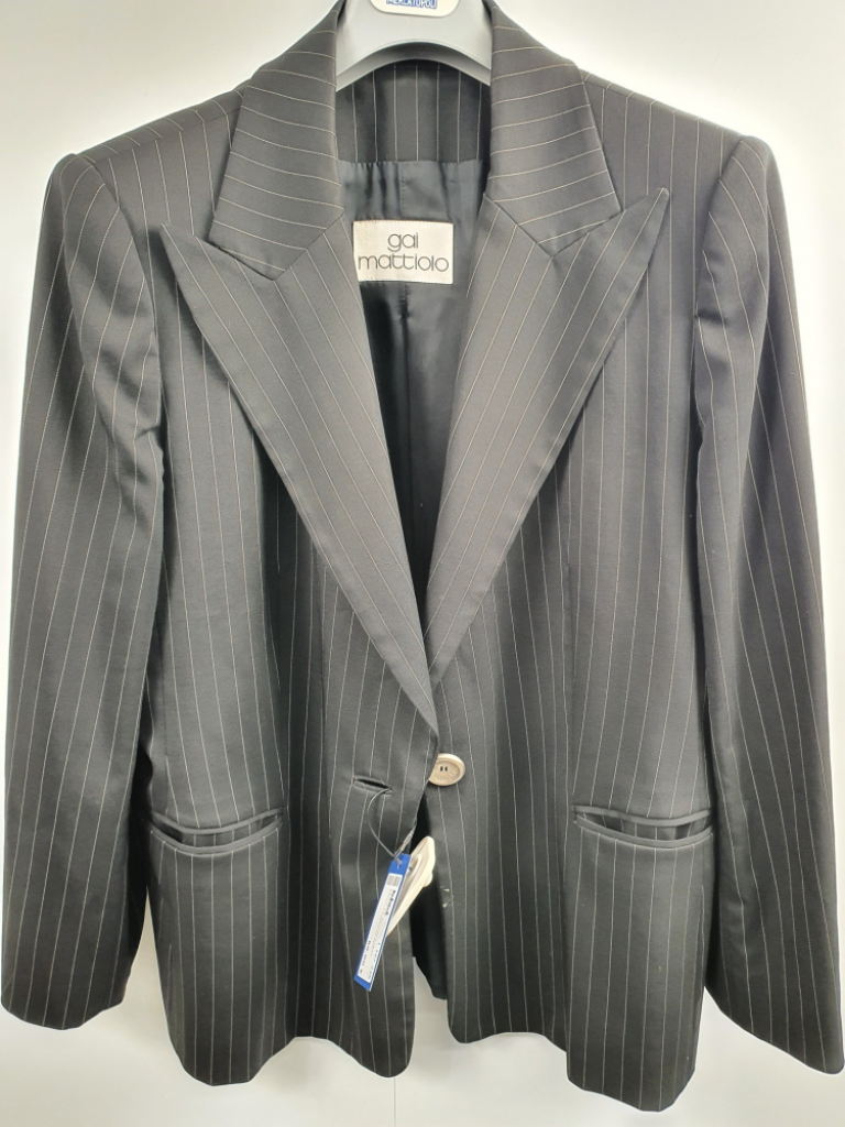 Mercatopoli Giacca Gai Mattiolo Nera Gessata Donna Tg 48/50