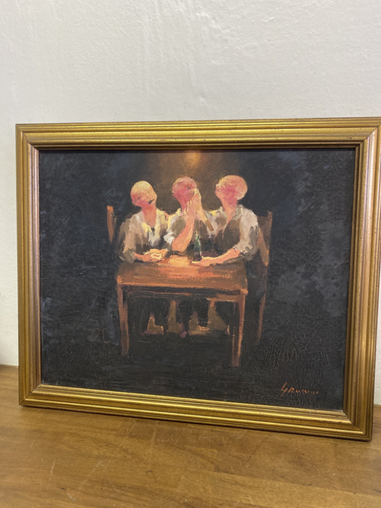 Mercatopoli Giorgio Grumini Quadro Olio Su Tela 58x49