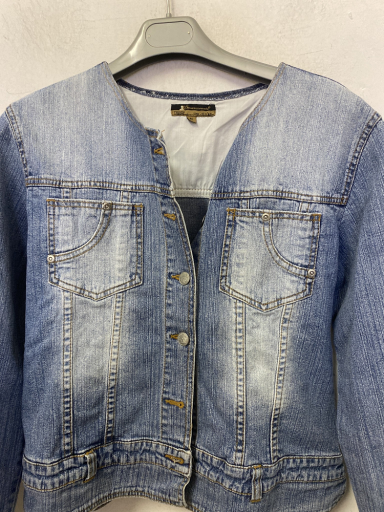 Mercatopoli Giubbetto In Jeans Collo Coreana Tg. M Teddy