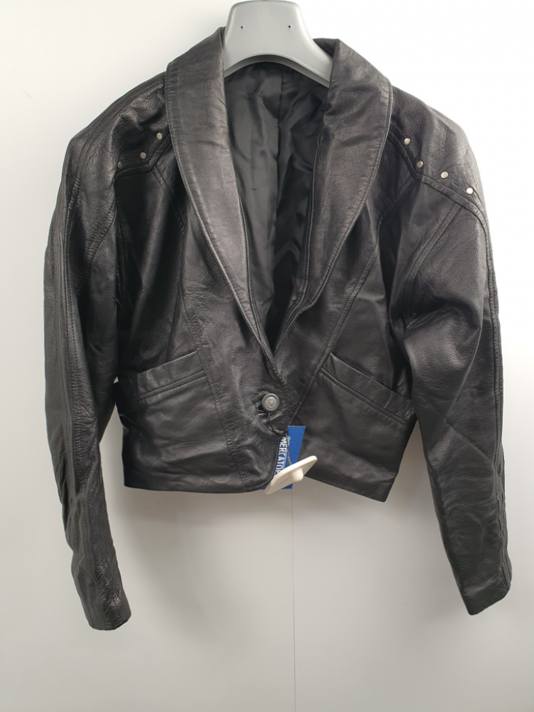 Mercatopoli Giubbotto / bolerino Anni 80 Pelle Nero Donna Tg S Ottimo Stato