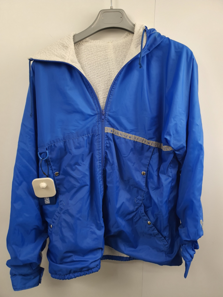 Mercatopoli Giubbotto Colmar Vintage Antivento Azzurro Fodera Spugna Di Cotone Bianca Tg 3