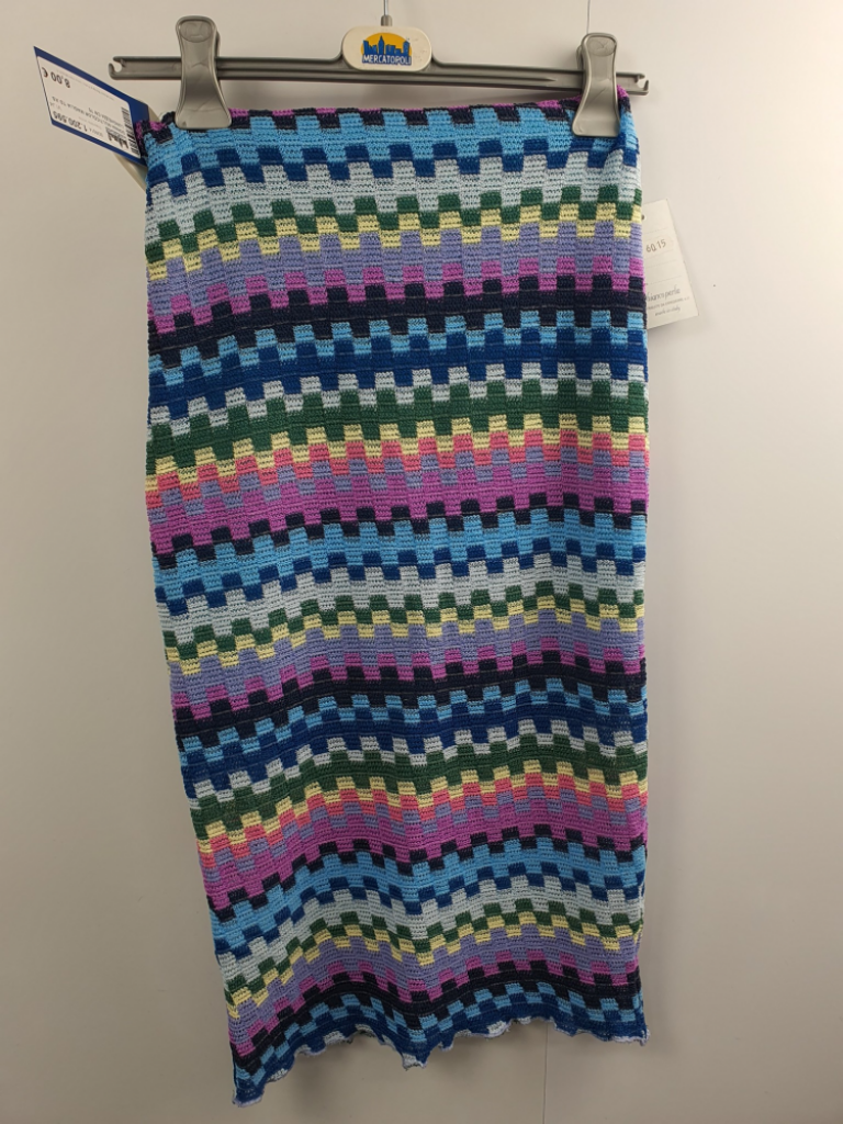 Mercatopoli Gonna Multicolor Maglia Tg Xs Lunghezza Cm 75