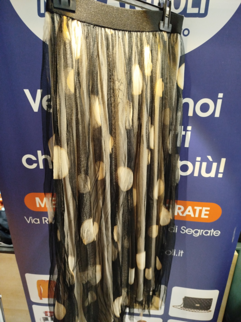 Mercatopoli Gonna Pois Beige E Nera Con Velo Tg M Duda